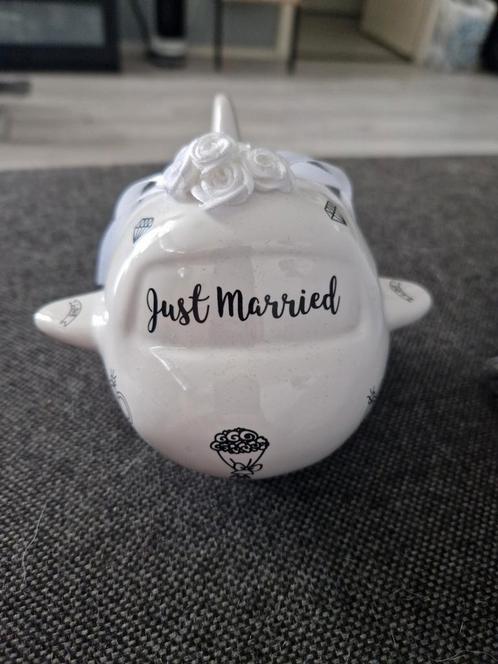 Vliegtuig Spaarpot - Just Married - Nieuw, Huis en Inrichting, Woonaccessoires | Kisten, Nieuw, Minder dan 50 cm, Minder dan 50 cm
