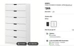 Ikea NORDLI Chest of 6 drawers, 80x145 cm, 5 laden of meer, Ophalen of Verzenden, Zo goed als nieuw, Minder dan 100 cm