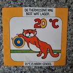 Vintage sticker de thermostaat mag best wat lager 20 strip, Ophalen of Verzenden, Zo goed als nieuw