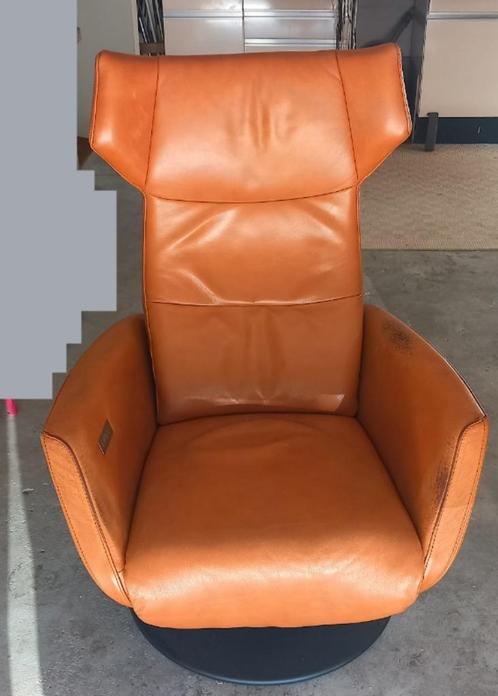 Relaxfauteuil, 3 Motoren, Leder, Leer, Fauteuil, Lichtbruin, Huis en Inrichting, Fauteuils, Gebruikt, Leer, 50 tot 75 cm, Ophalen