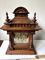 Antieke eiken schouwklok / tafelklok ca. 1880–1900, Ophalen, Gebruikt, Analoog, Wekker of Tafelklok