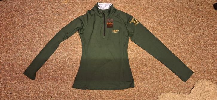 Equito Baselayer groen/goud, Dieren en Toebehoren, Paardrijkleding, Zo goed als nieuw, Dames, Bovenkleding, Ophalen of Verzenden