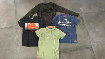 4 superdry shirts maat m 3x t-shirt 1x longsleeve beschikbaar voor biedingen