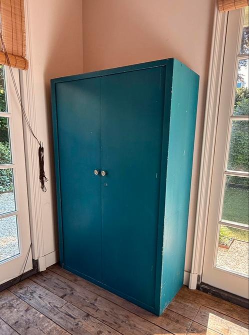 ** Superleuk petrol blue kastje **, Huis en Inrichting, Kasten | Kledingkasten, Gebruikt, 150 tot 200 cm, 50 tot 100 cm, 25 tot 50 cm