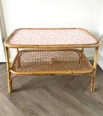 Prachtige Vintage rotan salon tafel rotan rattan, 25 tot 50 cm, Rechthoekig, Vintage, Ophalen of Verzenden