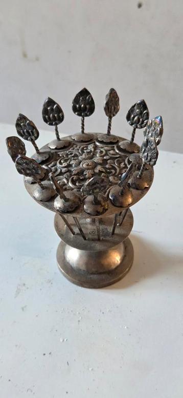 Zilveren Prikkers Set met Houder djojka zilver jugendstil beschikbaar voor biedingen
