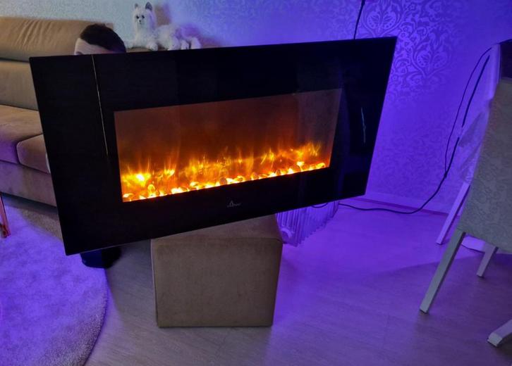 Elektrische sfeerhaard - Zwart - Incl. Afstandsbediening, Huis en Inrichting, Haarden, Zo goed als nieuw, Elektrische haard, Ophalen