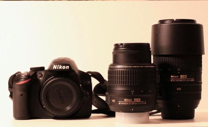 Nikon D3200 + Nikkor lens AF-S DX 55-300mm f/4.5-5.6G ED VR, Audio, Tv en Foto, Fotocamera's Digitaal, Zo goed als nieuw, Spiegelreflex