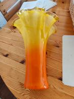 Murano Vaas Geel-Oranje Flared Rand, ca. 1970, Antiek en Kunst, Ophalen of Verzenden