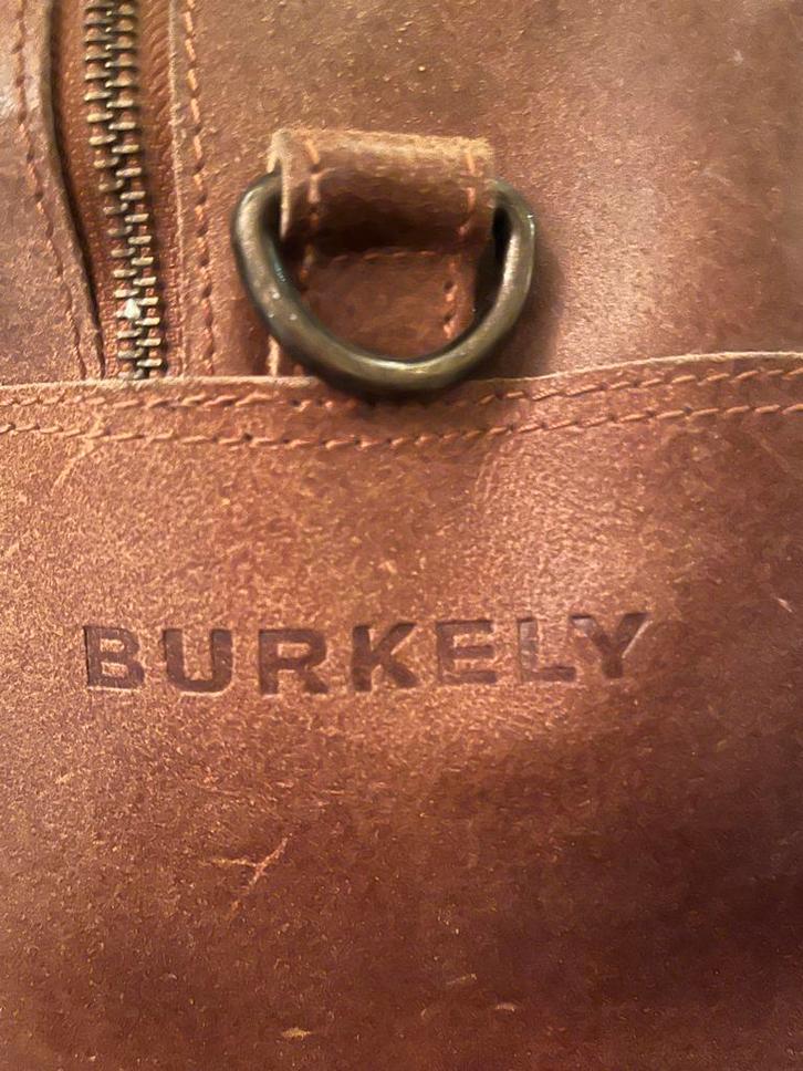 Burkely leren tas, Sieraden, Tassen en Uiterlijk, Tassen | Rugtassen, Gebruikt, Overige merken, 25 tot 40 cm, 30 tot 45 cm, Ophalen of Verzenden