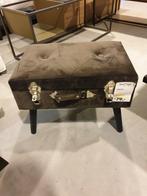 Poef koffer look op pootjes  suitcase, Huis en Inrichting, Ophalen of Verzenden, Nieuw, Rond