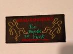 Dead Kennedy's too drunk REPRINT rock punk patch embleem, Ophalen of Verzenden, Nieuw, Kleding