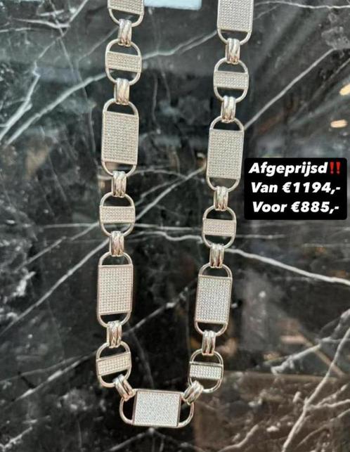 925 zilveren platte magnum ketting, Sieraden, Tassen en Uiterlijk, Kettingen, Nieuw, Zilver, Zilver, Ophalen of Verzenden