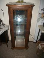 donker eikenvitrine kast, Ophalen, 50 tot 100 cm, Zo goed als nieuw, 150 tot 200 cm