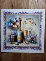 Mooie verjaardags kaartmet Champagne +glazen no19 met envelo, Ophalen of Verzenden, Man of Vrouw