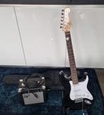SX elektrische gitaarpakket Stratocaster Zwart!, Zo goed als nieuw, Ophalen