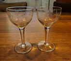 2 vintage gegraveerde likeur glaasjes (jaren 70), Ophalen of Verzenden