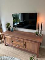 Tv-kast massief hout,  tv meubel 160 breed 55 diep 63,5 hoog, Huis en Inrichting, Kasten | Televisiemeubels, Ophalen, Gebruikt