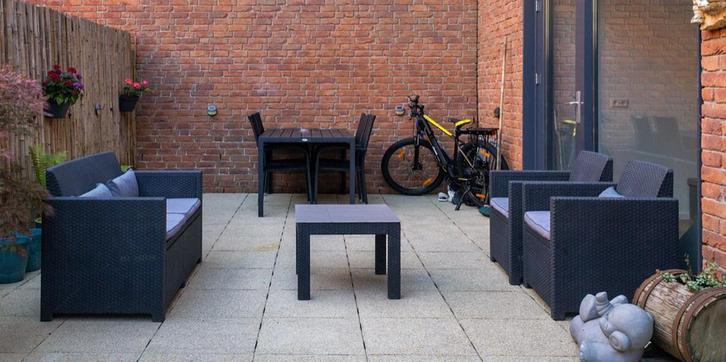 HELE TUINSET te koop!!, Tuin en Terras, Tuinsets en Loungesets, Zo goed als nieuw, Tuinset, Wicker, 7 zitplaatsen, Bank, Ophalen