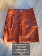 Gevoerd leren rok, Bruin, Ophalen of Verzenden, Zo goed als nieuw, Maat 36 (S)