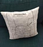 Leeuwarden Plattegrond Sierkussen, Ophalen, Nieuw, Wit, Vierkant