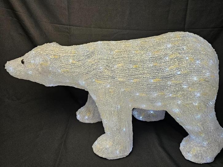 # Grote LED Ijsbeer Acryl Kerstdecoratie - 77x43x30cm, Diversen, Kerst, Gebruikt, Ophalen
