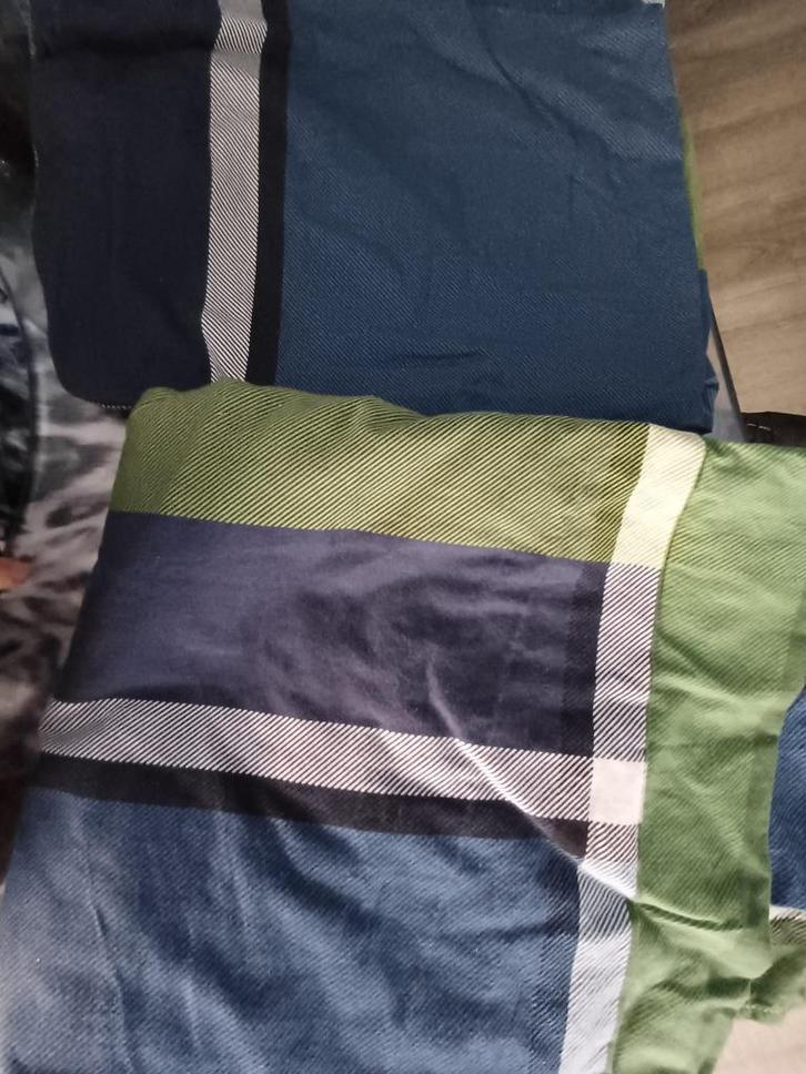 Dekbedovertrek en div onderlakens, Huis en Inrichting, Slaapkamer | Beddengoed, Gebruikt, Dekbedovertrek, Eenpersoons, Blauw, Ophalen of Verzenden