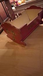 Brocant houten poppebedje wiegje pop schommelwiegje, Ophalen