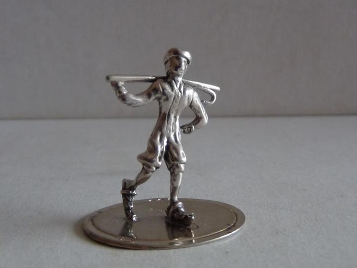 MIniatuur zilver EP65 schaatser +STOK  zilveren miniaturen, Antiek en Kunst, Antiek | Goud en Zilver, Zilver, Ophalen of Verzenden