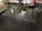 Hardglazen salontafel, Ophalen, Gebruikt, 100 tot 150 cm, 50 tot 100 cm