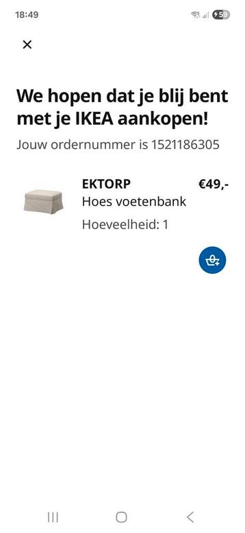 Ektorp voetenbank voorzien van  hoes Kilanda - afbeelding 1