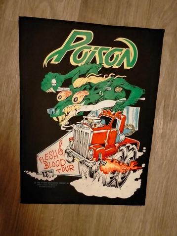Poison Flesh & Blood vintage backpatch back patch muziek beschikbaar voor biedingen