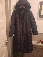 Lange zwarte gewatteerde winterjas - Maat 38/40, Maat 38/40 (M), Zwart, Ophalen of Verzenden, Zo goed als nieuw
