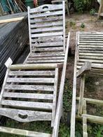 Hardhouten teak ligbedden ., Ophalen, Zo goed als nieuw