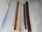 3 stuks old school Bamboe hengels compleet., Ophalen of Verzenden, Gebruikt, Werphengel