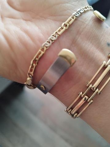 3 heren armbanden goud beschikbaar voor biedingen