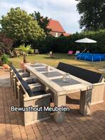 ACTIE!!Tuinset Stone van steigerhout. Tuintafel met stoelen!, Tuinset, Ophalen of Verzenden, Bank, Zo goed als nieuw