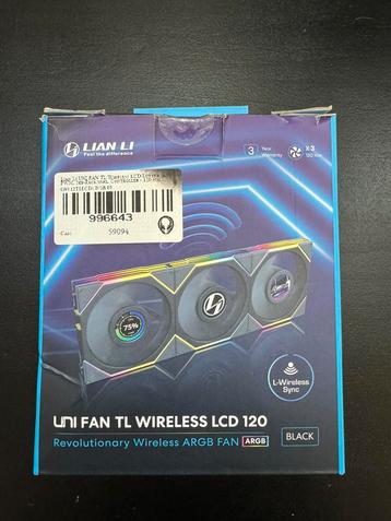Lian Li UNI FAN TL Wireless LCD 120 (3-pack, Black). beschikbaar voor biedingen