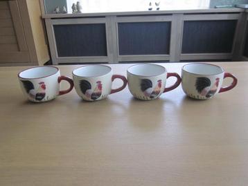 The Rooster 4 grote mugs met haan D12cm H9cm 490cc beschikbaar voor biedingen