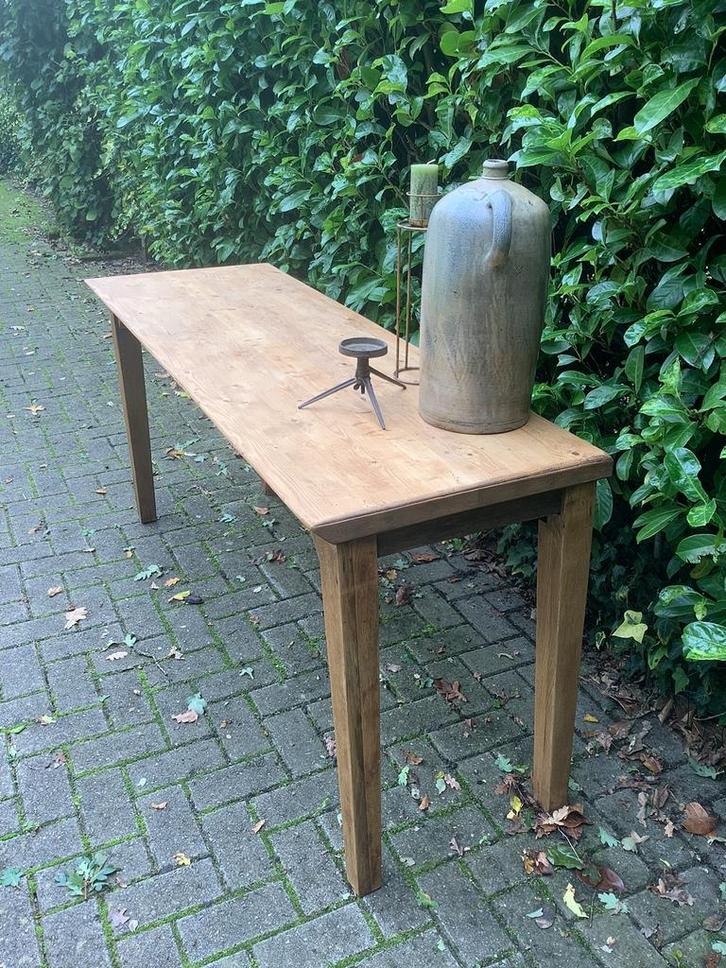Sidetable side table massief eiken stoer sober 125€, Huis en Inrichting, Tafels | Sidetables, 25 tot 50 cm, 100 tot 150 cm, Rechthoekig