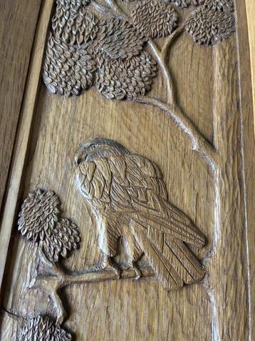 Eiken paneel arend roofvogel houtsnijkunst folkart beschikbaar voor biedingen