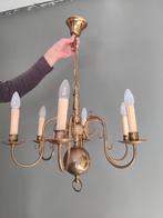 Klassieke geel koperen kroonluchter, Huis en Inrichting, Lampen | Kroonluchters, Ophalen of Verzenden, Gebruikt