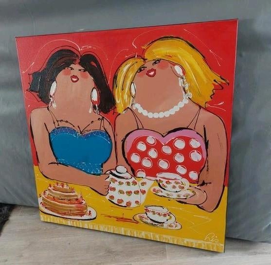 Dikke dames schilderij, Antiek en Kunst, Kunst | Schilderijen | Modern, Ophalen