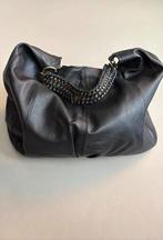 Zwarte leren tas Bijenkorf, Sieraden, Tassen en Uiterlijk, Tassen | Damestassen, Ophalen of Verzenden, Gebruikt, Zwart, Handtas