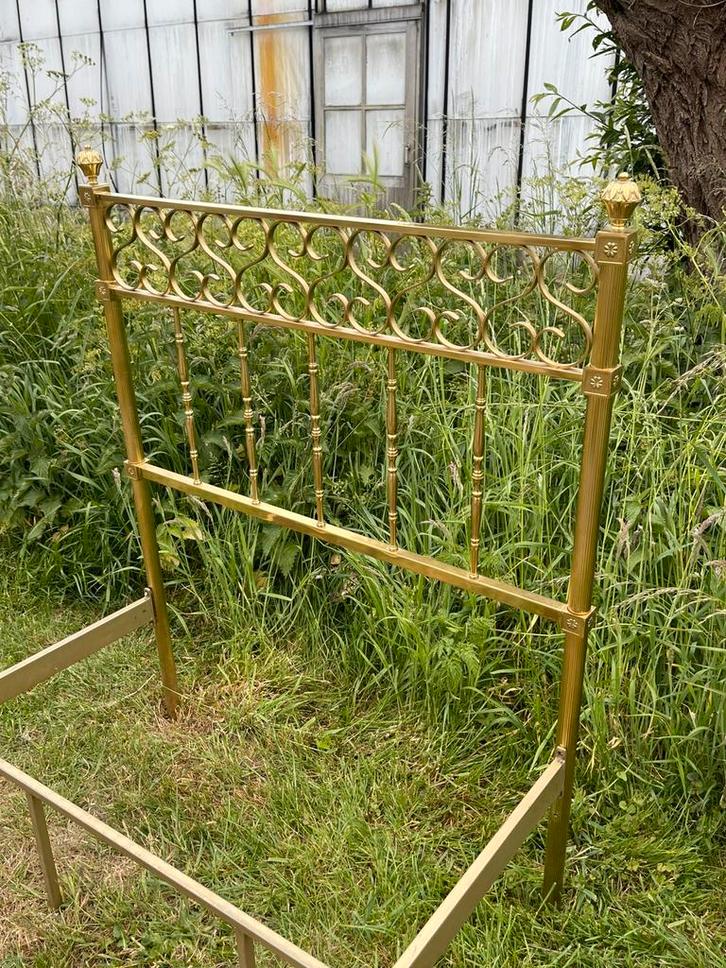 Vintage zwaar messing bed spijlenbed Engels country chic, Antiek en Kunst, Antiek | Meubels | Bedden, Ophalen