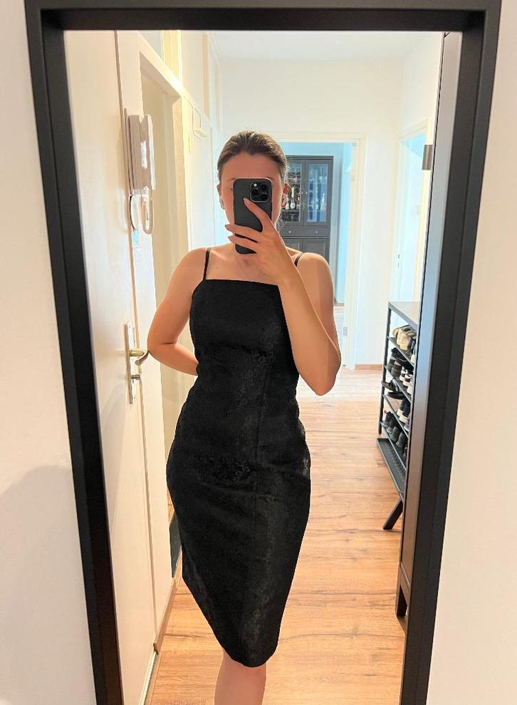 Perspective Black Lacy Dress, Kleding | Dames, Gelegenheidskleding, Zo goed als nieuw, Cocktailjurk, Maat 42/44 (L), Zwart, Ophalen of Verzenden