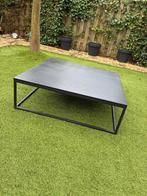 Zwarte salontafel met stalen frame - 110x110 cm, Gebruikt, 50 tot 100 cm, 100 tot 150 cm, Vierkant