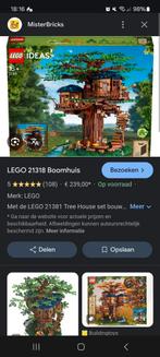 Lego boomhut 21318, Ophalen of Verzenden, Nieuw