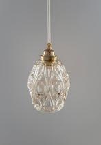 Vintage glazen hanglamp rookglas, Huis en Inrichting, Lampen | Hanglampen, Minder dan 50 cm, Ophalen of Verzenden, Glas, Zo goed als nieuw