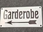 Emaille bordje Garderobe, pijl naar links., Antiek en Kunst, Antiek | Emaille, Ophalen